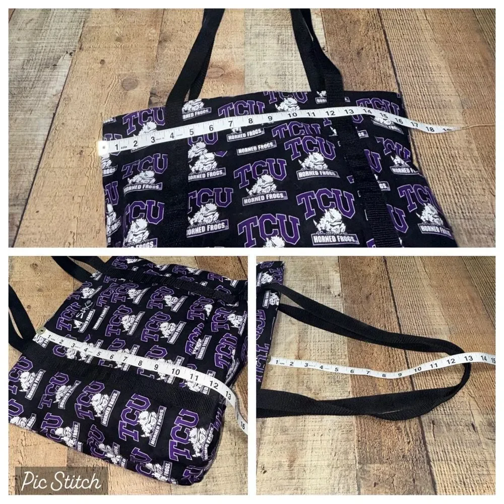 TCU Tote Bag by SAX Two Side Horned Frogs Purple Black Texas Christian Universit
